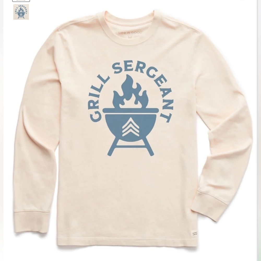 Life is Good long sleeve Crusher t-shirt Large Grill Sergeant